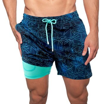 Trunks Beach Board Shorts Mens Swimwear Swim Shorts Drawstring Beach Casual Double Layer Swim Trunks With Pocket